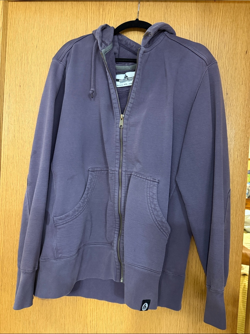 American Giant men’s XXL purple hoodie, classic full zip